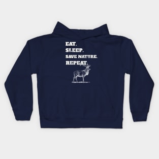 Eat Sleep Save Nature Repeat Cool Deer Lovers Gift Kids Hoodie